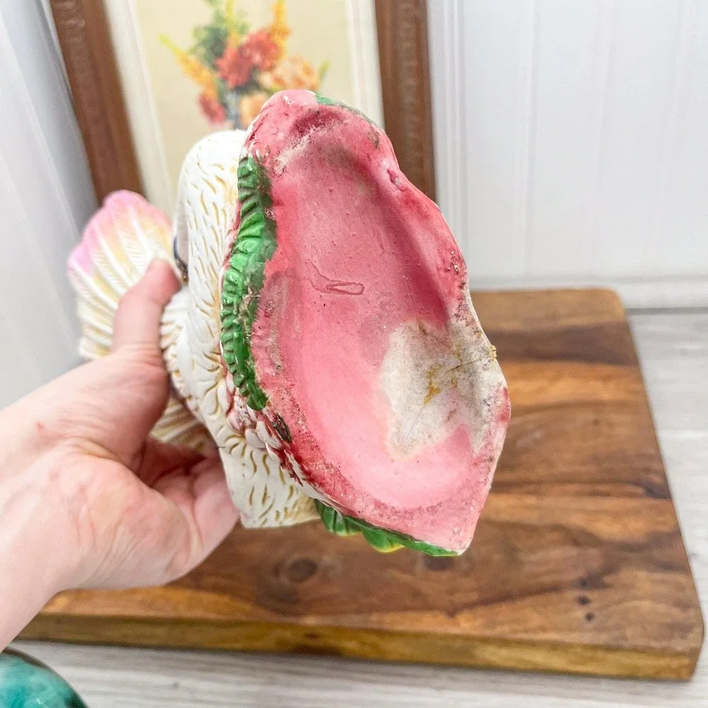 Vintage Ceramic Swan Vase Planter: White Goose‎ Decor